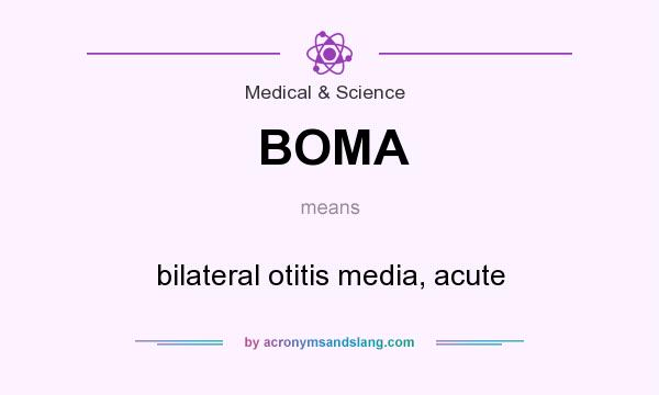 What does BOMA mean? It stands for bilateral otitis media, acute