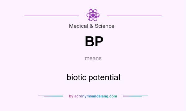 What does BP mean? It stands for biotic potential