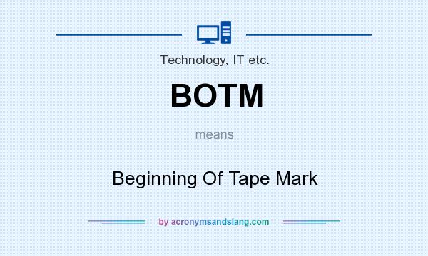 What does BOTM mean? It stands for Beginning Of Tape Mark