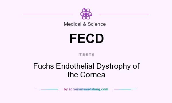 What does FECD mean? It stands for Fuchs Endothelial Dystrophy of the Cornea