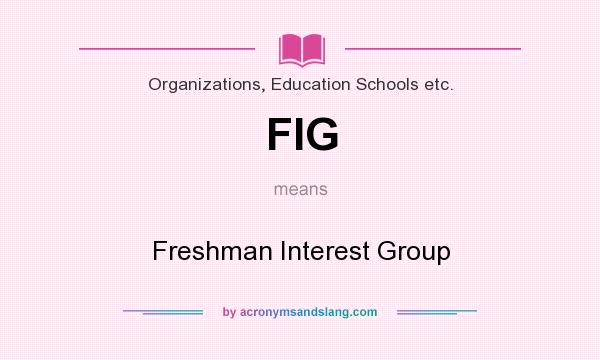 What does FIG mean? It stands for Freshman Interest Group
