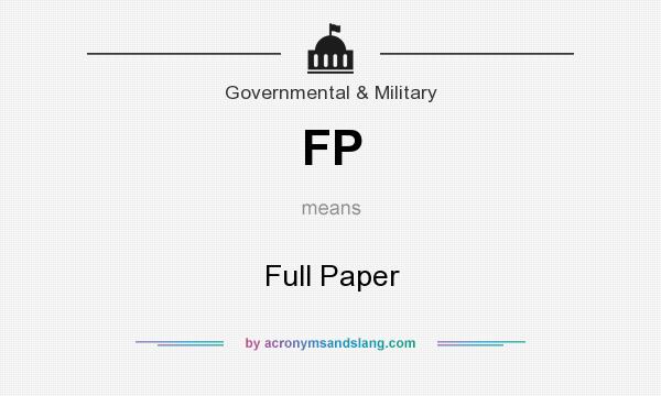 What does FP mean? It stands for Full Paper