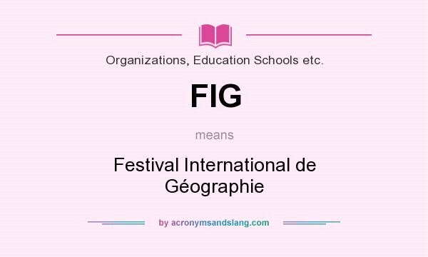 What does FIG mean? It stands for Festival International de Géographie