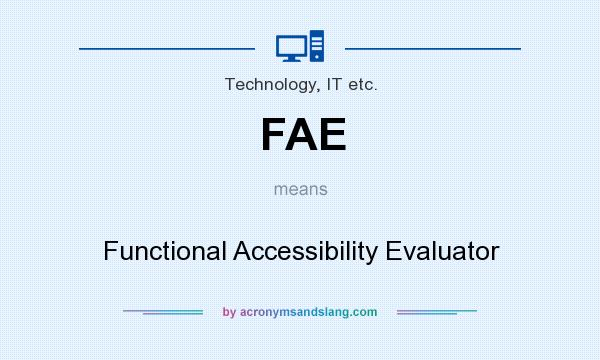 What does FAE mean? It stands for Functional Accessibility Evaluator