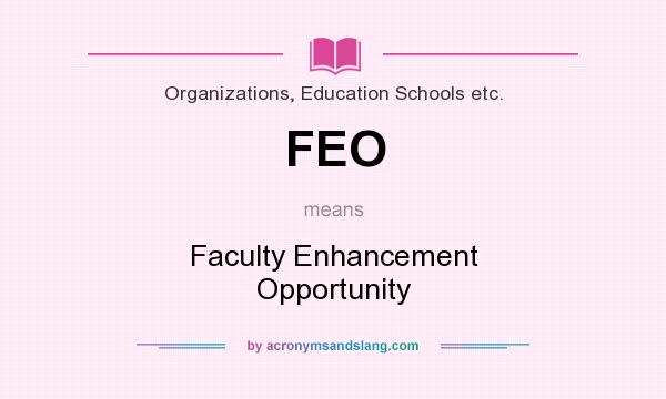 What does FEO mean? It stands for Faculty Enhancement Opportunity