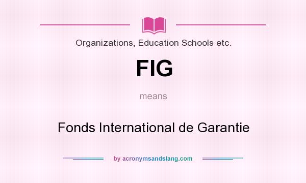 What does FIG mean? It stands for Fonds International de Garantie