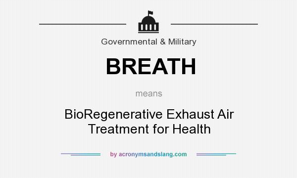 What does BREATH mean? It stands for BioRegenerative Exhaust Air Treatment for Health