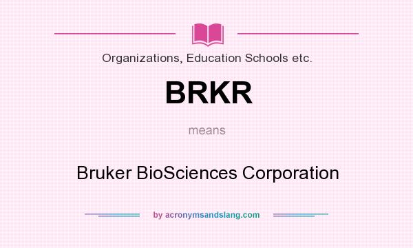 What does BRKR mean? It stands for Bruker BioSciences Corporation