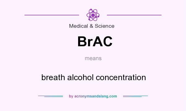 What does BrAC mean? It stands for breath alcohol concentration
