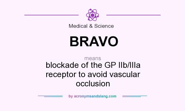 What does BRAVO mean? It stands for blockade of the GP IIb/IIIa receptor to avoid vascular occlusion