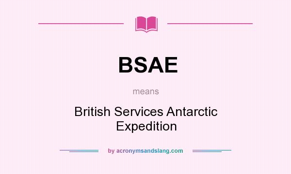 What does BSAE mean? It stands for British Services Antarctic Expedition