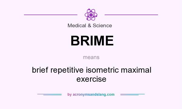 What does BRIME mean? It stands for brief repetitive isometric maximal exercise