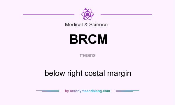 What does BRCM mean? It stands for below right costal margin