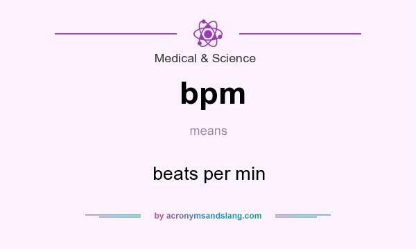 What does bpm mean? It stands for beats per min