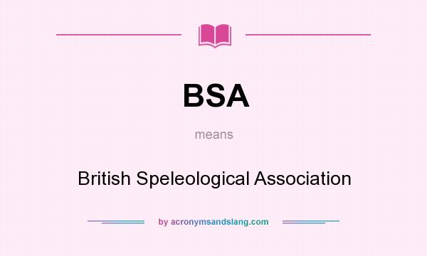 What does BSA mean? It stands for British Speleological Association