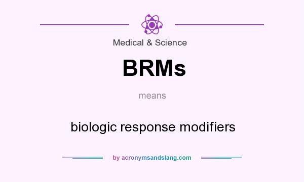 What does BRMs mean? It stands for biologic response modifiers