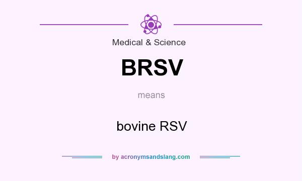 What does BRSV mean? It stands for bovine RSV