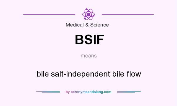 What does BSIF mean? It stands for bile salt-independent bile flow