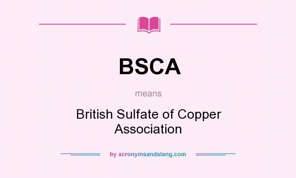 What does BSCA mean? It stands for British Sulfate of Copper Association