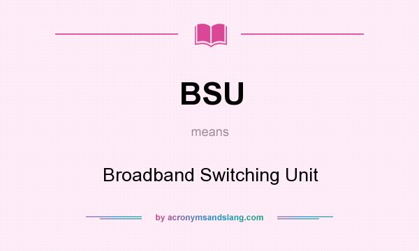What does BSU mean? It stands for Broadband Switching Unit