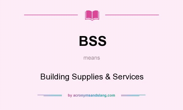 What does BSS mean? It stands for Building Supplies & Services