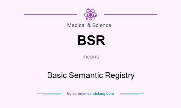 What does BSR mean? It stands for Basic Semantic Registry