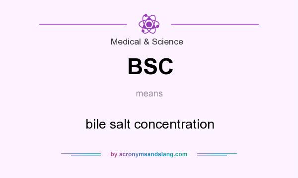 What does BSC mean? It stands for bile salt concentration