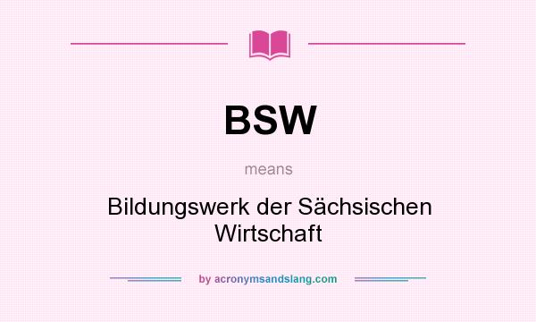 What does BSW mean? It stands for Bildungswerk der Sächsischen Wirtschaft