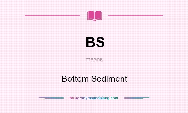 What does BS mean? It stands for Bottom Sediment