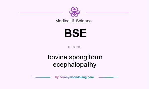 What does BSE mean? It stands for bovine spongiform ecephalopathy