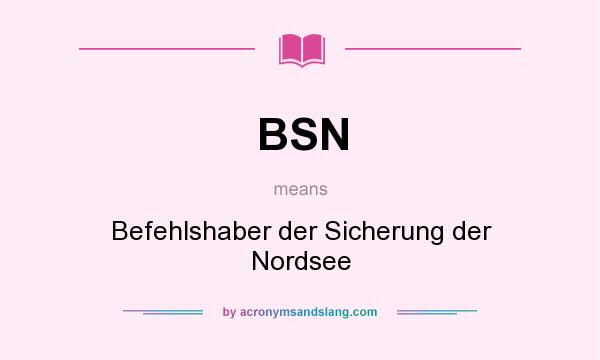 What does BSN mean? It stands for Befehlshaber der Sicherung der Nordsee