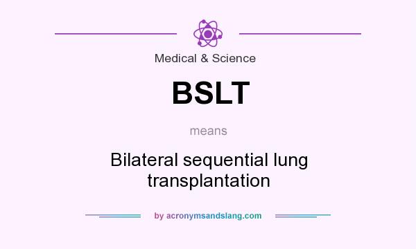 What does BSLT mean? It stands for Bilateral sequential lung transplantation
