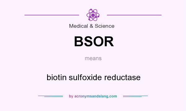 What does BSOR mean? It stands for biotin sulfoxide reductase
