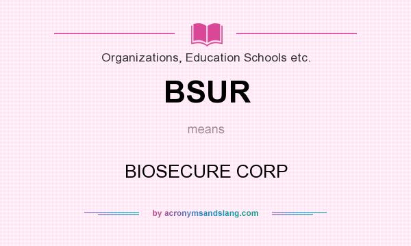 What does BSUR mean? It stands for BIOSECURE CORP