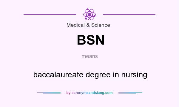 What does BSN mean? It stands for baccalaureate degree in nursing