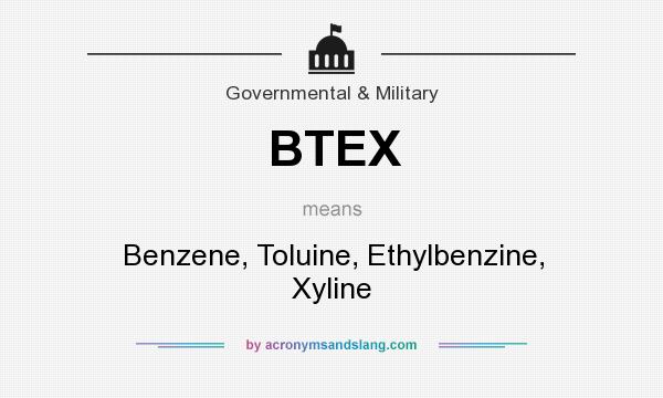 What does BTEX mean? It stands for Benzene, Toluine, Ethylbenzine, Xyline