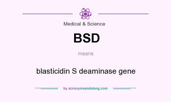 What does BSD mean? It stands for blasticidin S deaminase gene