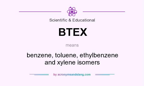 What does BTEX mean? It stands for benzene, toluene, ethylbenzene and xylene isomers