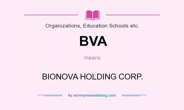 What does BVA mean? It stands for BIONOVA HOLDING CORP.