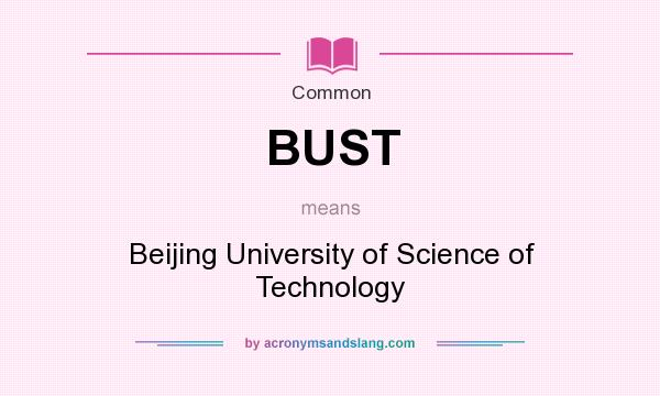 What does BUST mean? It stands for Beijing University of Science of Technology