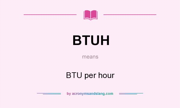 What does BTUH mean? It stands for BTU per hour