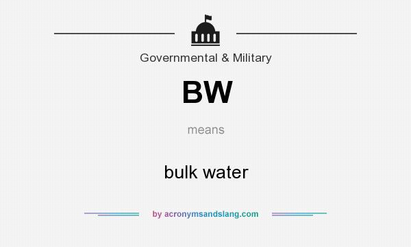 What does BW mean? It stands for bulk water