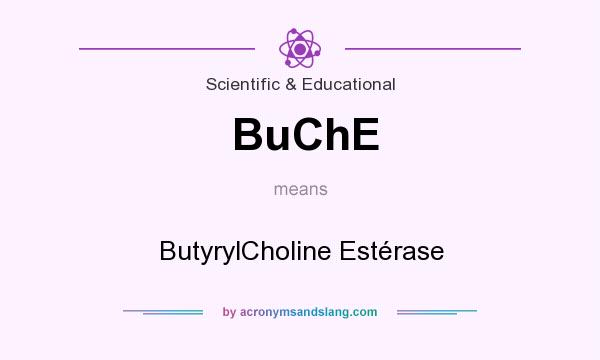 What does BuChE mean? It stands for ButyrylCholine Estérase