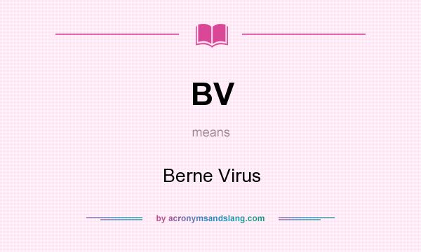 What does BV mean? It stands for Berne Virus