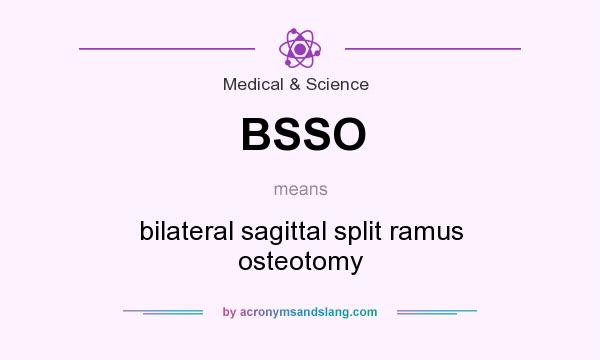 What does BSSO mean? It stands for bilateral sagittal split ramus osteotomy