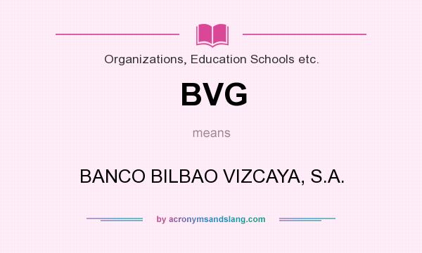 What does BVG mean? It stands for BANCO BILBAO VIZCAYA, S.A.