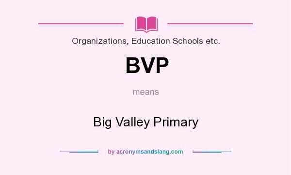 What does BVP mean? It stands for Big Valley Primary