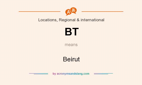 What does BT mean? It stands for Beirut
