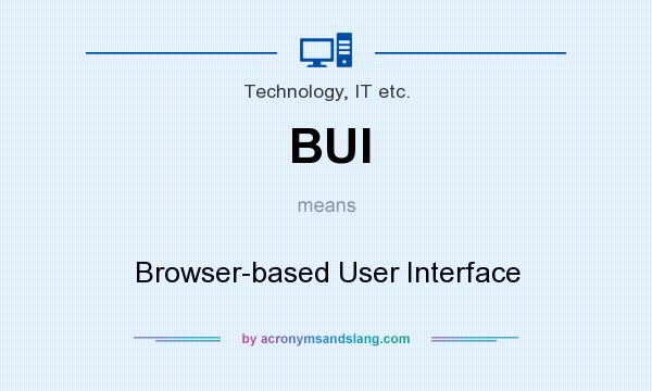 What does BUI mean? It stands for Browser-based User Interface