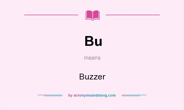What does Bu mean? It stands for Buzzer